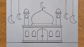 Cara Menggambar Masjid - Menggambar tema Idul Adha