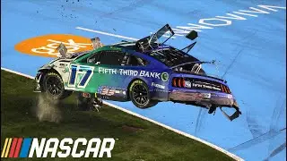 Chris Buescher flips down the front stretch at Charlotte | NASCAR