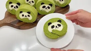 Pandan Roll Cake | Cute and Fluffy 熊貓斑斕蛋糕卷 | 可愛又鬆軟