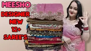 🥰 Meesho Saree Haul 494 Rs 🥰 Georgette/Bnarsi Silk Chickenkari / Jimmy Choo / Meesho Partywear Saree