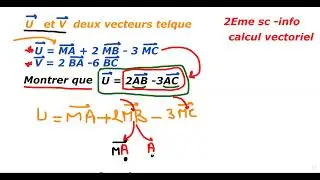 Vetcteurs  2ème Sc-inf ...apl 27.549.290 Etudes Maths