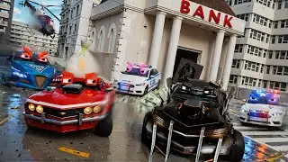 🚓💨💥 Police Cars in The Great Escape! Hunting Down Bank Robbers | Hero Car Chasers 3D