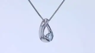 Peora Aquamarine Sterling Silver Slider Pendant Necklace SP11514
