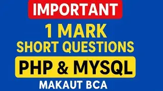Важные короткие вопросы по PHP и MySQL на 1 балл | Экзамен MAKAUT BCA 5-й семестр 2025 г.