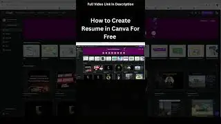 How to Create Resume in Canva for free #canva #resumemaker #canvaresume #canvatipsandtricks