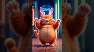 Hip-Hop Cat Dance with Bunny Headphones 🐱🎧🔥 | Bapi's AI Adventures
