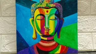 Abstract Buddha Painting on Canvas#art#youtubevideo#buddha#canvaspainting#acrylicpainting#painting
