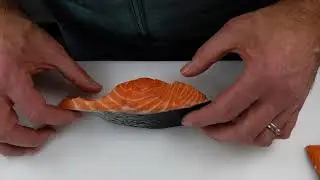 REMOVING SKIN FROM SALMON FILLET
