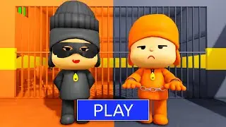 POCOYO THIEF VS PRISONER POCOYO in BARRY’S PRISON RUN! #obby #roblox
