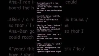 Rearrange these words to make complete sentences#rearrange #words#ytshorts