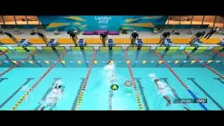 London 2012: The Official Video Game - Swimming Women's 50 m *World Record* (23.29s).