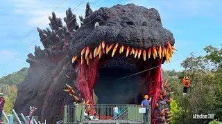 INSANE! Life-Sized Godzilla Attraction | Zip Line into a Godzilla's Mouth | Japan