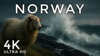 Norway 4K - Moody Sea Storm | Cinematic Film with Folk Music