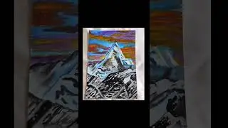 #snowmountain #landscapepainting #watercolours #art #painting #shorts #yputubeshorts