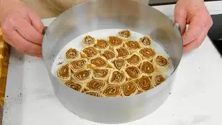 Lege 40 kleine Teigschnecken in Tortenring und dr&uuml;ck zu! Das beste Rezept f&uuml;r eine Nutella-Torte