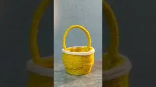 DIY Paper cup basket 🧺✨😍#diy #viralvideo #wool #explore #shorts
