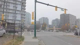 VANCOUVER, Canada - Great Northern Way to Main Street. Emily Carr University - City Walk.