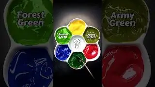 How to mix 4 New Shades of Green with just 3 Primary colors! #colormixing #paintmixing #colors #asmr