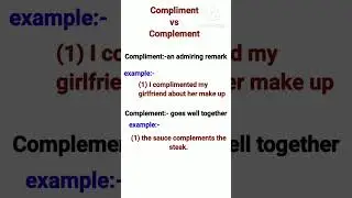 compliment vs complement ll English practice