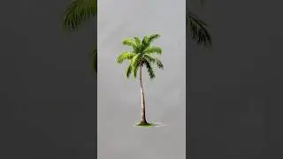 Tutorial : How to paint coconut tree 🌴🥥 #painting #shorts