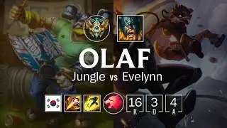 Olaf Jungle vs Evelynn - KR Challenger Patch 8.9