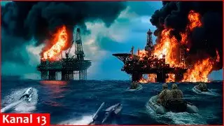 Boyko Oil Rigs, which Ukraine set on fire months ago are still burning in Black Sea; enemy in panic