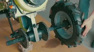 Installation of a reducing gear on a walk-behind tractor | Chain walker | KRUCHKOV Machinery