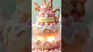 Adorable Squirrels Devour a Giant Cake witch Blasts Off Like Rocket 🚀🎂  #yummy #aianimation #shorts
