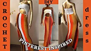Crochet striped cut-out maxi dress | Pinterest inspired dress