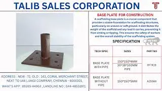 BASE PLATE WITH PIPE #scaffolding #JACK #construction #baseplate #shutteringwork