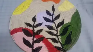 Reuse waste cake board to a wall decor #bestoutofwaste #craftideas #craft #diy