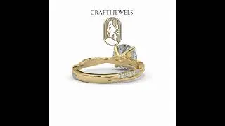 2.00 Ct Round Lab‑Grown Diamond Ring in 14 K Yellow Gold with Side Stones