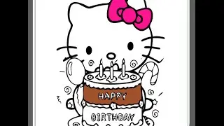 Hello Kitty Birthday Coloring Pages