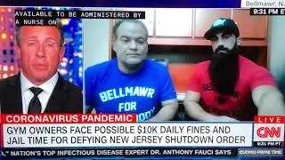 Triggered Gym Owner Yells Profanities Live on CNN #chriscuomo #liveonair