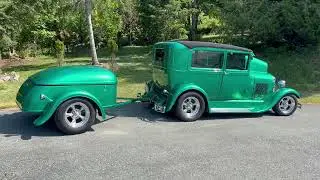 FOR SALE: 1928 Ford Model A sedan, Mullens trailer, Startup & Walk Around