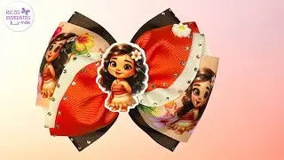 Moños para niñas / lazos de listón / moño de olanes  con listón de 7.5 / moños fáciles 