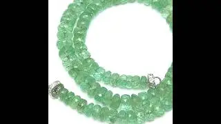 Excellent Quality Columbian Natural Emerald 19 Inch Petite Necklace May Birthstone Jewelry