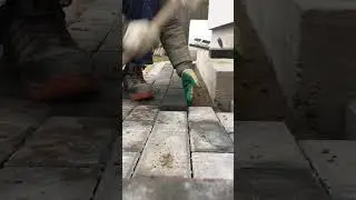 Laying paving slabs without tamping🔨 #construction #pavers #garden #concrete #work #tiles