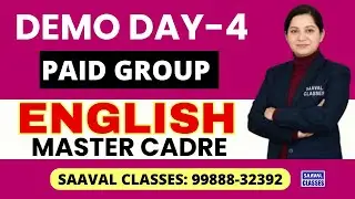 Master Cadre English Demo DAY-4 | SAAVAL CLASSES | M: 99888-32392