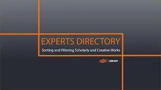 Symplectic Elements Experts Directory: Sorting and Filtering Scholarly and Creative Works