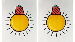 How to Draw a Bulb 💡 Very Quick