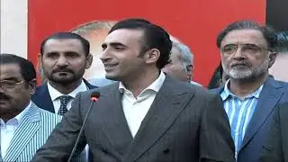 Chairman PPP Bilawal Bhutto Zardari addresses press conference after PPP AJK meeting