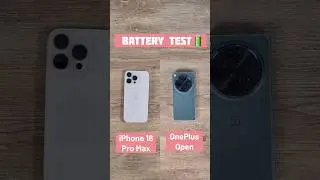 iPhone 16 Pro Max vs OnePlus Open Battery Drain Test#iphone #oneplus #tech #batterydrain #shorts