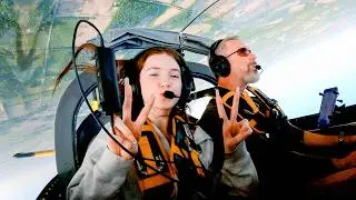 She was SO scared, until she Loved it! Evelyn's 1st Aerobatic Flight