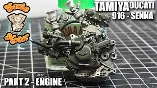 Building a Tamiya Ducati 916 Senna Edition 1/12 Scale Model | Step-by-Step Guide - Part 2 - Engine