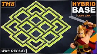 NEW TH8 HYBRID/TROPHY Base with REPLAY 2021!! COC Town Hall 8 (TH8) Trophy Base - Clash of Clans