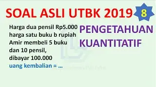 UTBK 2019 Harga dua pensil Rp5.000, 00 dan harga satu buku b rupiah. Amir membeli 5 buku & 10 pensil