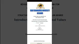 Rani channamma University Belagavi introduction to the constitution values SEP syllabus2024-2025