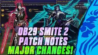 NEW STARTER CHANGES + ROLES PASSIVES?!! OB29 SMITE 2 PATCH NOTES!