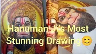 Hanuman ji drawing tutorial 🙏🙏🙏🥰😊😁  // #youtube #longvideo #hanumanart